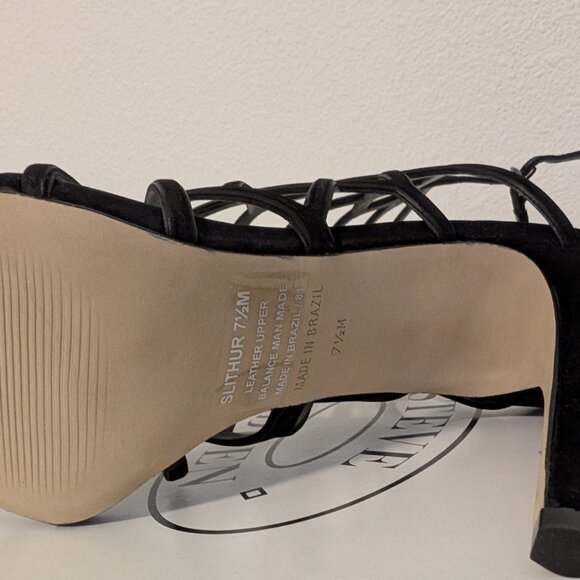 NEW Steve Madden Slithur Black Nubuck Heels, Size 7.5 - Picture 7 of 7